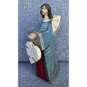 Roman Inc Angel Wood Country Folk Art Love Angel Holding Heart